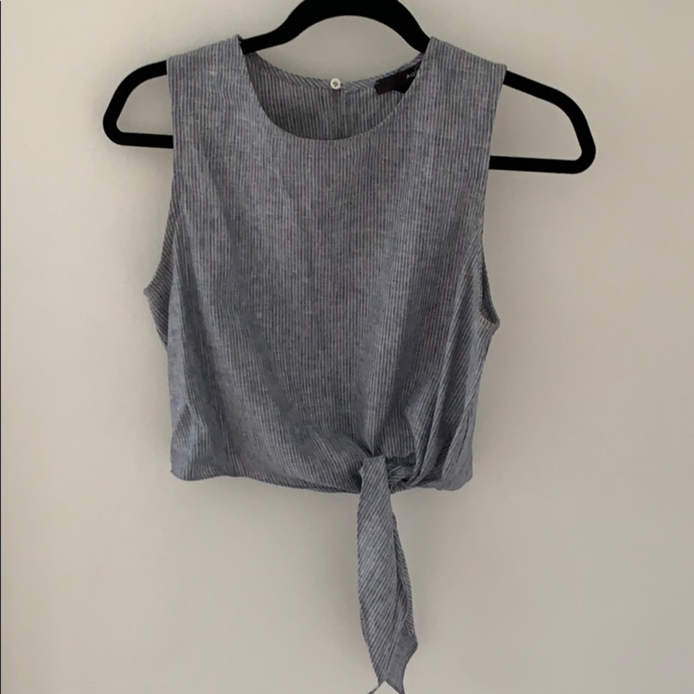 Aqua Navy/Blue Tank Top Blouse